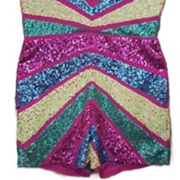 Sequin Halter Hotpants Onesy 4/6 - Picture 3 of 9